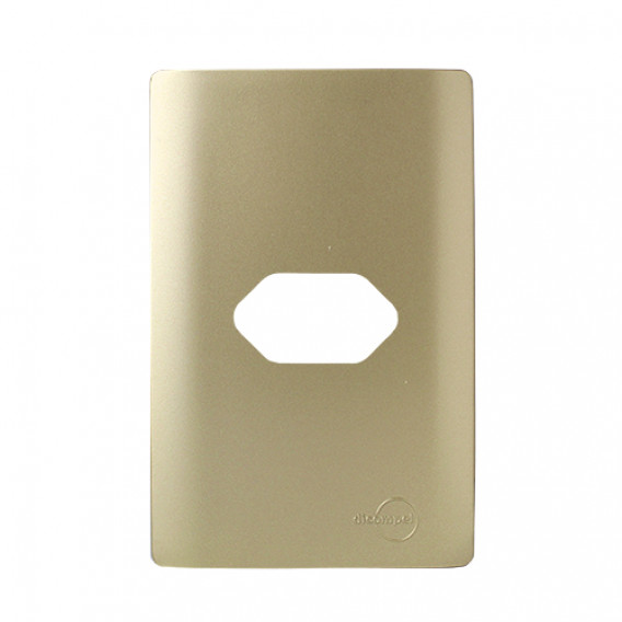 Placa p/ 1 Tomada Horizontal 4x2 - Novara Dourado Placa p/ 1 Tomada Horizontal 4x2 - Novara Dourado